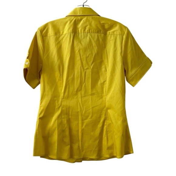 Banana Republic Women's Short Sleeve Yellow Button-Up Shirt Size 10 - Picture 2 of 7